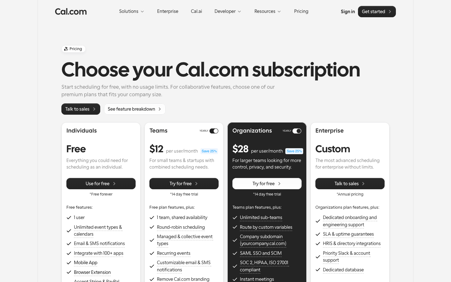 Pricing | Cal.com