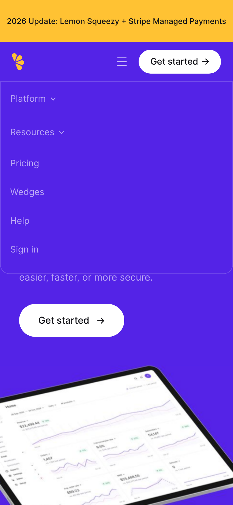 Mobile navigation open