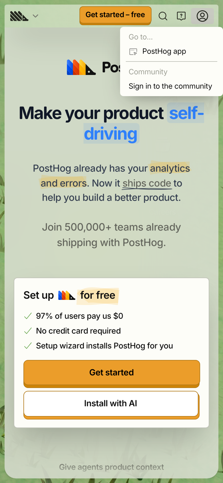 Mobile navigation open