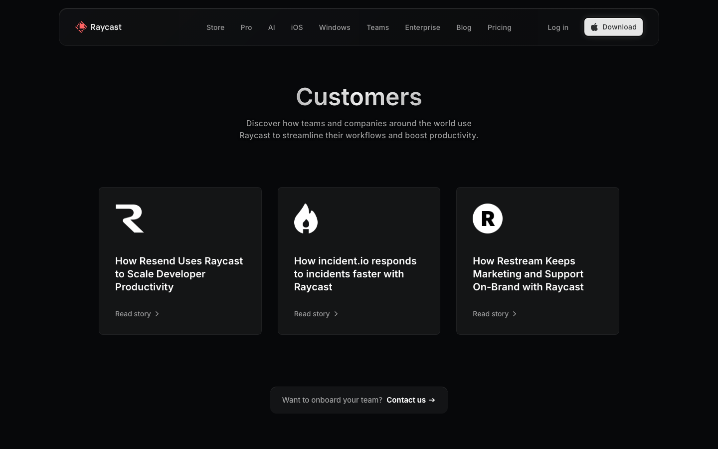 Raycast Customers