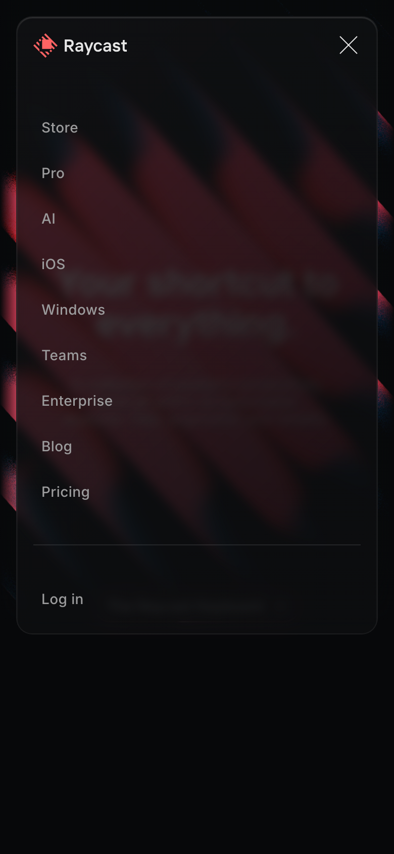 Mobile navigation open