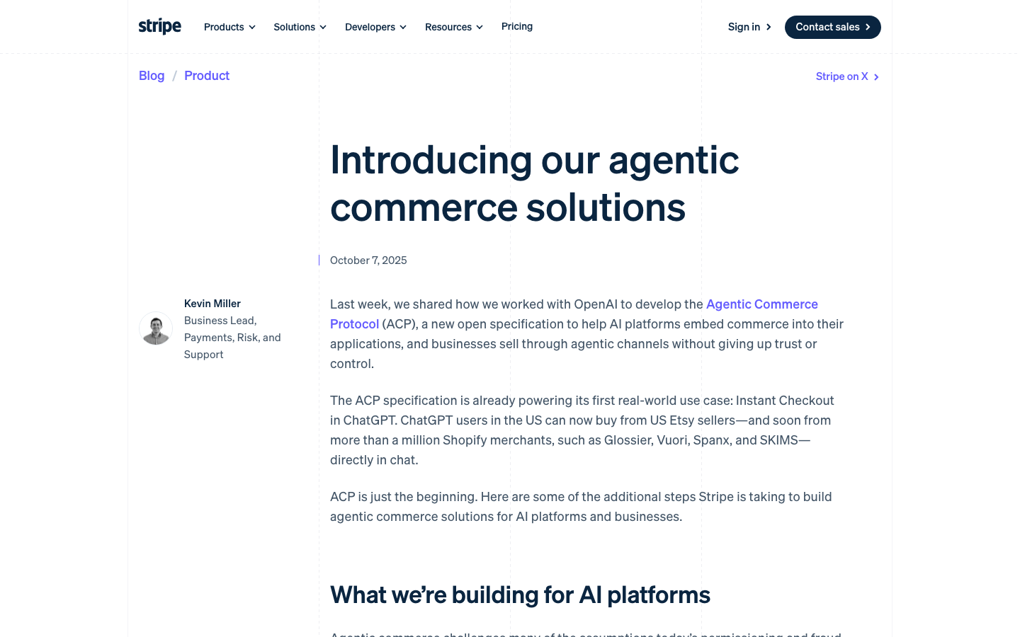 Introducing our agentic commerce solutions