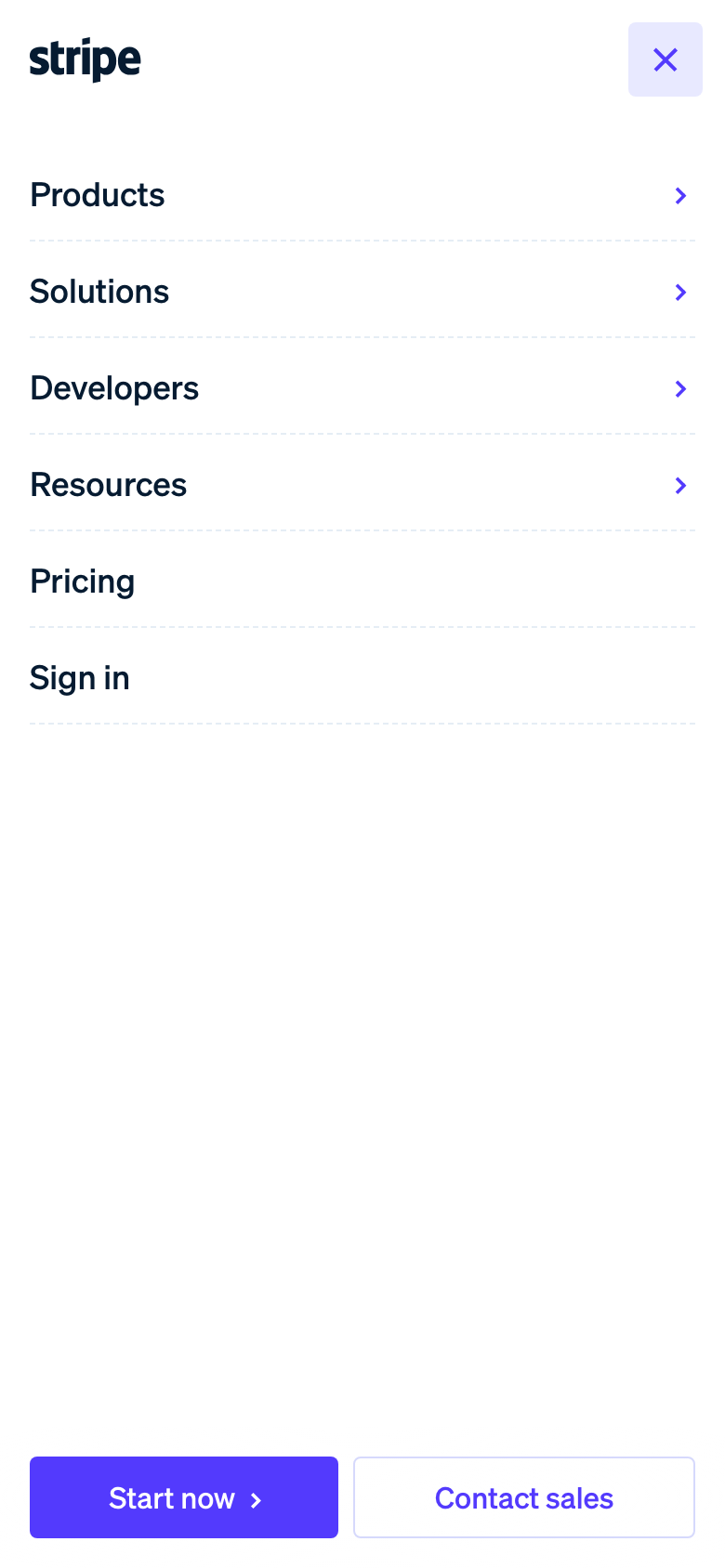 Mobile navigation open